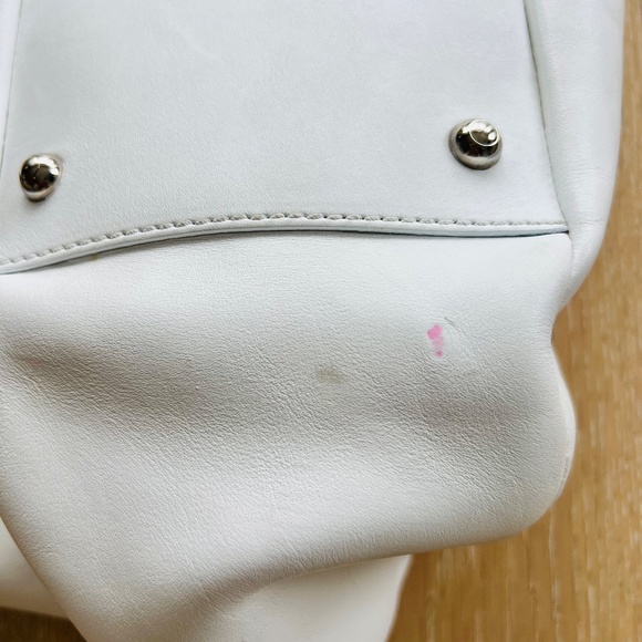 Tods Authentic White Smooth Leather Shopping Tote Satchel Handbag - Picture 7 of 16
